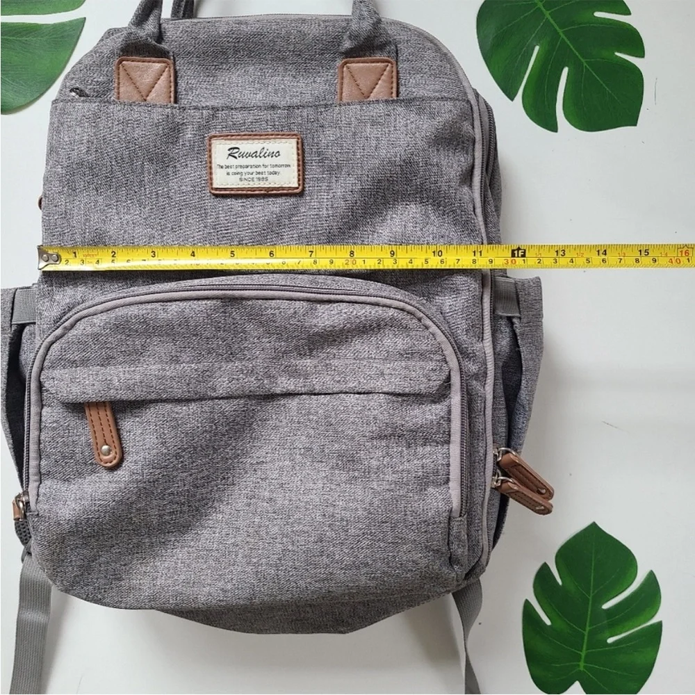 Ruvalino diaper bag backpack with many compartments gray color nice cond…